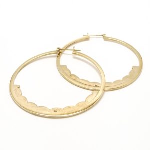 9ct Gold Large Fancy Hoops
