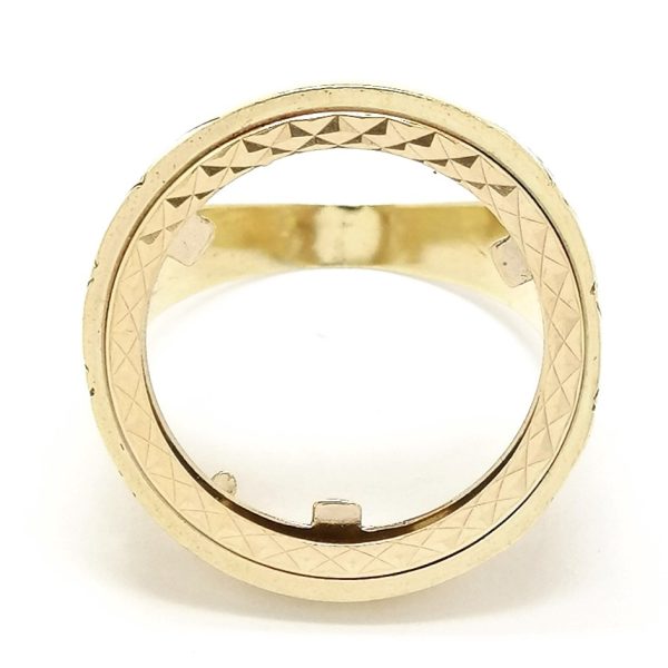 9ct Gold Fancy Style Full Sovereign Coin Ring Mount