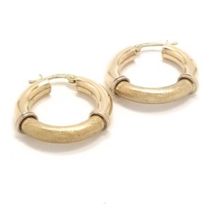 9ct Gold Fancy Hoop Earrings