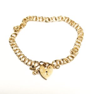 9ct Gold Heart Lock Bracelet