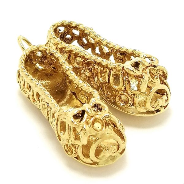 Vintage 9ct Gold Slippers Charm 1974