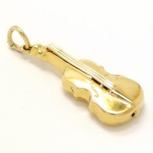 Vintage 9ct Gold Double Bass Charm 1974