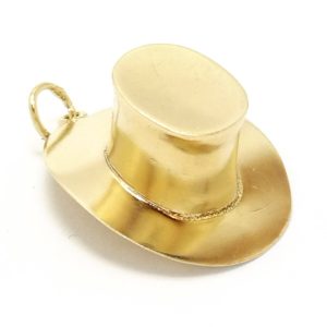Vintage 9ct Gold Top Hat Charm 1965