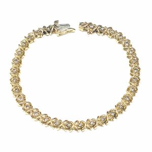 9ct Gold Diamond Line Bracelet 1.05ct