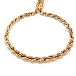 9ct Gold 16" Hollow Rope Link Chain