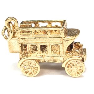 9ct Gold Vintage Open Top Bus Charm