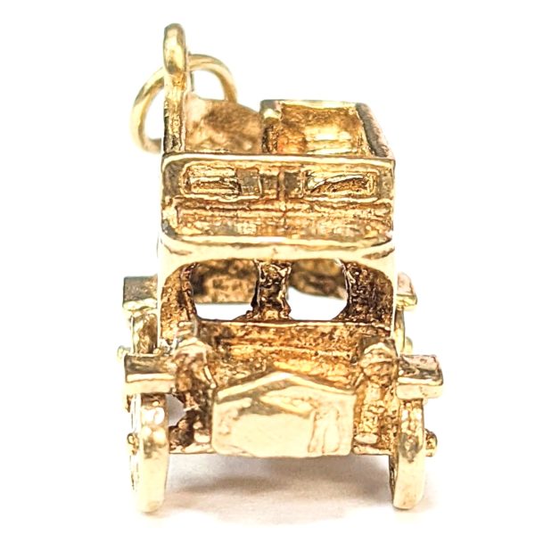 9ct Gold Vintage Open Top Bus Charm