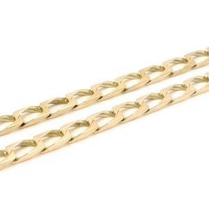 9ct Gold 21" Square Design Curb Link Chain 21.9g