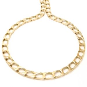 9ct Gold 21" Square Design Curb Link Chain 21.9g