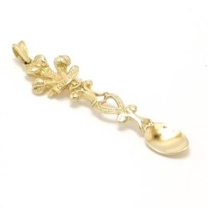 9ct Gold Fleur De Lis Spoon Pendant