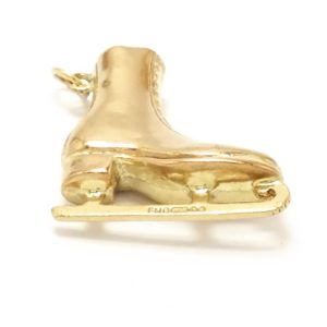 Vintage 9ct Gold Hollow Ice Skate Boot Charm 1974