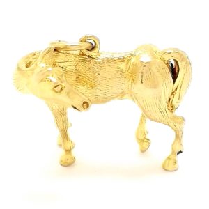 Vintage 9ct Gold Solid Horse Pendant 1968
