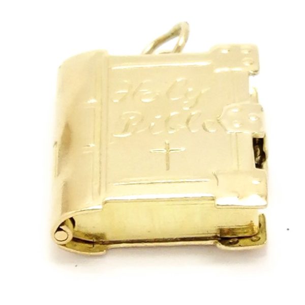 Vintage 9ct Gold Holy Bible Charm 1965