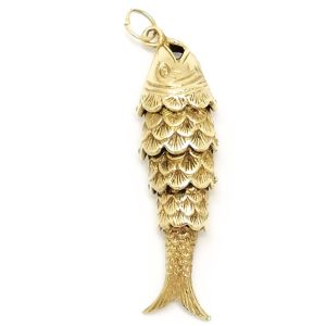 Vintage 9ct gold Flexi Fish Pendant 1975