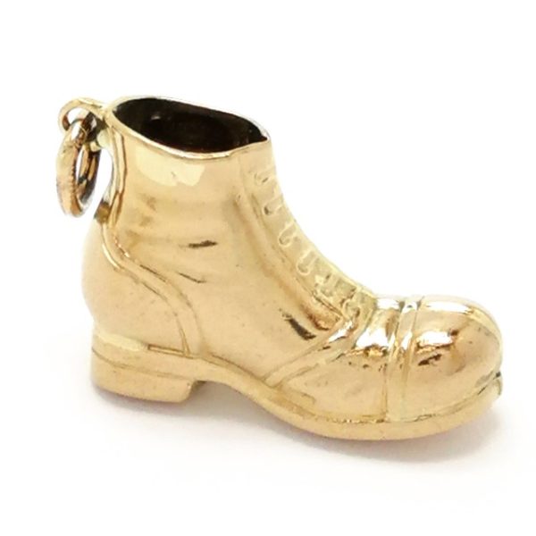 Vintage 9ct Gold Hollow Boot Charm 1968