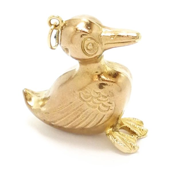 Vintage 9ct Gold Hollow Duck Charm 1973