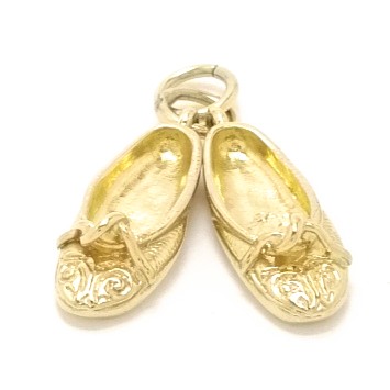 Vintage 9ct Gold Pair of Slippers Charm 1959
