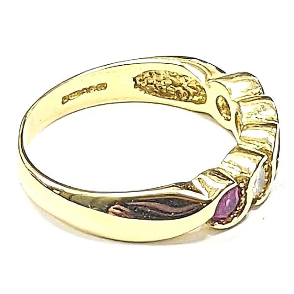 18ct Gold Diamond & Ruby 5 Stone Ring (1998)