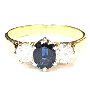 18ct Gold Sapphire & Diamond .75ct Ring (1979)
