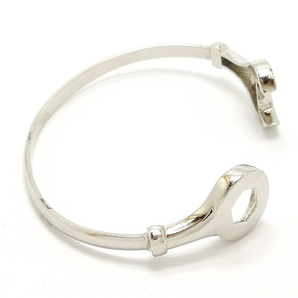 9ct White Gold Childs Spanner Torque Bangle