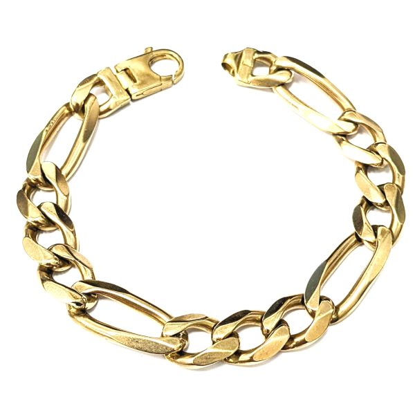 9ct Gold Figaro Bracelet 35.1g