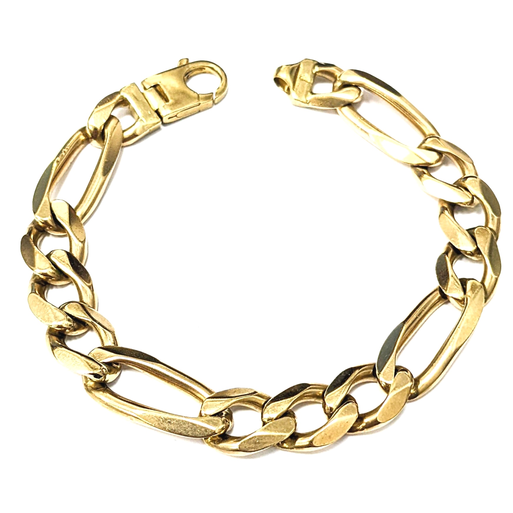 Eternity 9ct Gold Ladies 3+1 7 1/2'' Figaro Bracelet - Jewellery from  Eternity The Jewellery Store UK