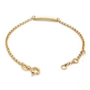 9ct Gold Belcher Link Baby Identity Bracelet