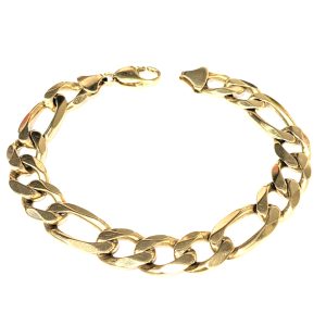 9ct Gold Figaro Bracelet (34.4g)