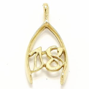 9ct Gold 18 Wishbone Pendant