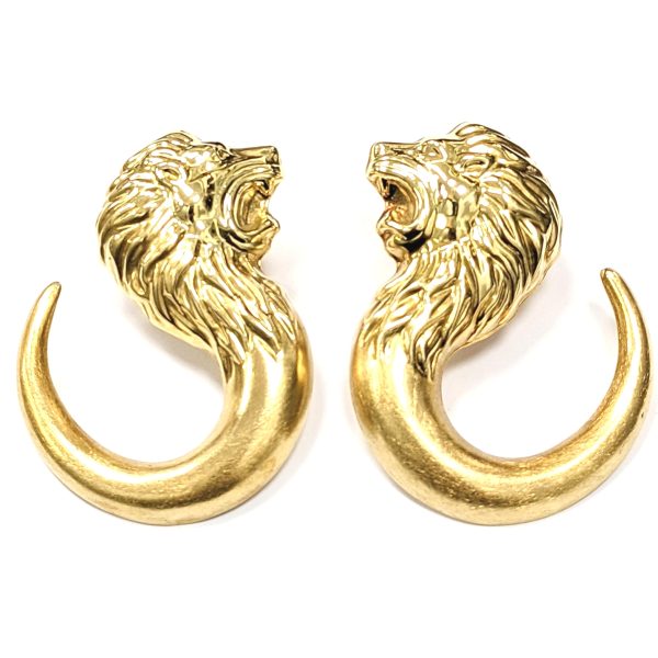 18ct Gold Lion Earrings