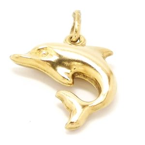 9ct Gold Hollow Dolphin Charm
