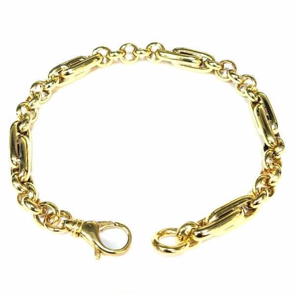 9ct Gold Belcher & Trombone Link Bracelet