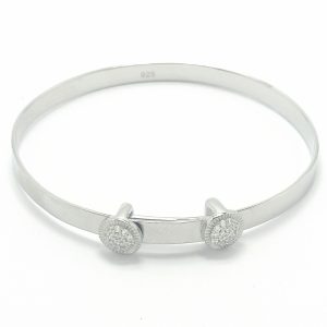 Silver Cubic Zirconia Expandable Baby Bangle