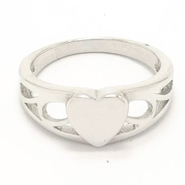 Silver Child's Heart Signet Ring
