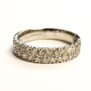 950 Platinum 2 Row Diamond Ring