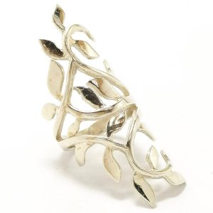 Silver Fancy Leaf Design Ring