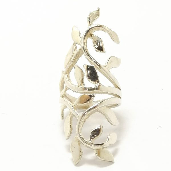 Silver Fancy Leaf Design Ring