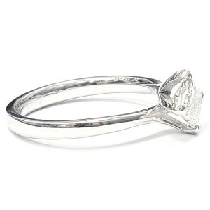 18ct White Gold Certificated Princess Cut Diamond Solitaire .74ct