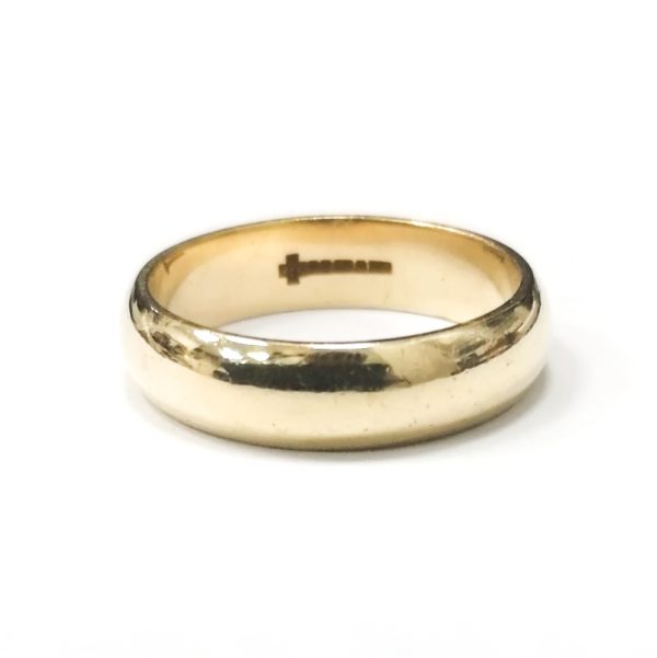 9ct Gold 5mm D Shaped Wed Band