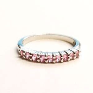 9ct White Gold Pink Sapphire Eternity Ring