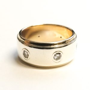9ct Two Tone Gold Diamond Band .60cts