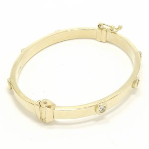 9ct Gold Childs Cubic Zirconia Bangle