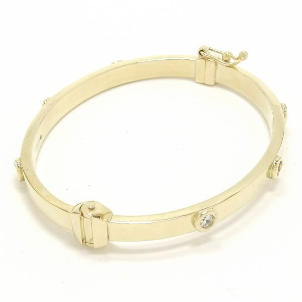 9ct Gold Childs Cubic Zirconia Bangle