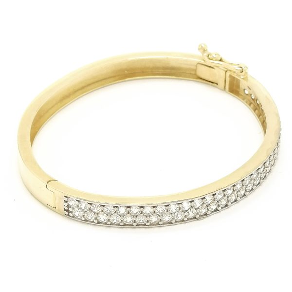 9ct Gold Child's Cubic Zirconia Pave Top Bangle