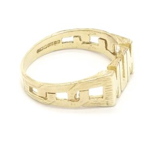 Vintage 9ct Gold Mum Ring With Curb Style Shoulders