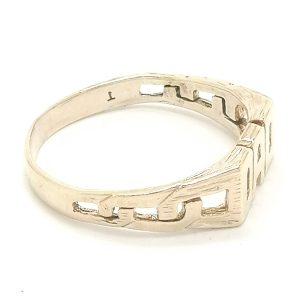 9ct Gold Dad Ring With Curb Style Shoulders