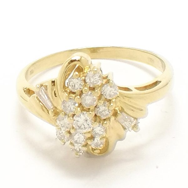 18ct Gold Diamond Cocktail Cluster Ring .50ct