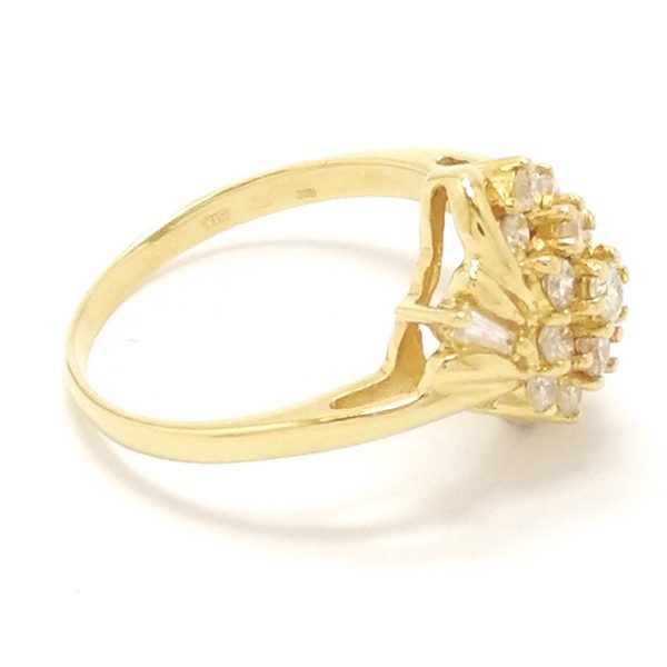 18ct Gold Diamond Cocktail Cluster Ring .50ct