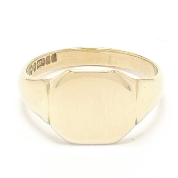 Vintage 9ct Gold Plain Signet Ring