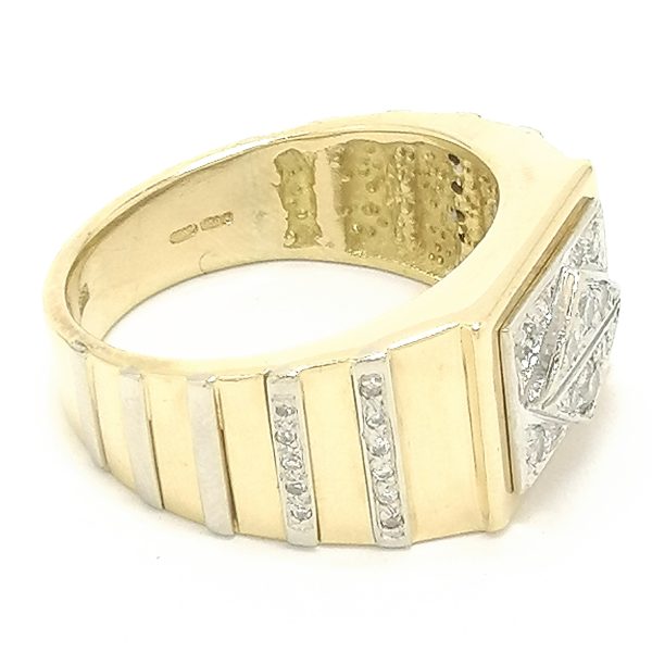 18ct Gold Fancy Diamond Signet Ring .40ct